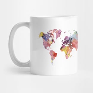 Watercolor world map, Africa centred Mug